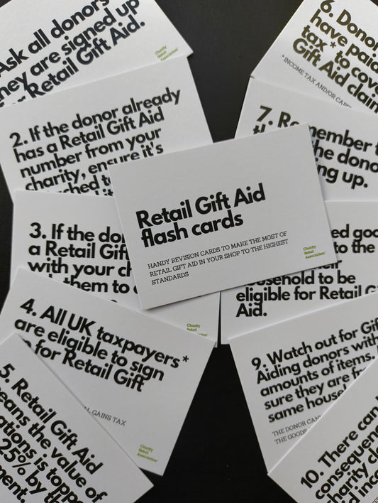Retail Gift Aid flashcards (CRA MEMBER CHARITY)